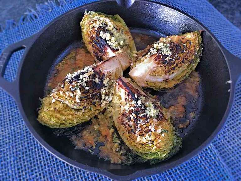 Roasted Savoy Cabbage Recipe Cuisine Fiend